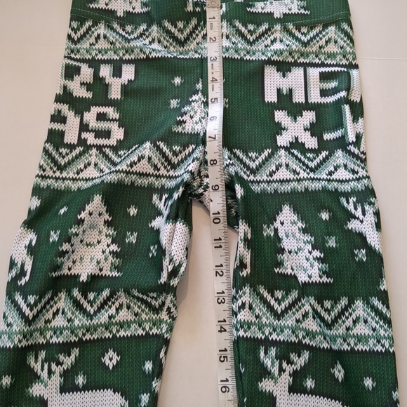 Gearbunch women's X-MAS green and white leggings, size S - Picture 8 of 9